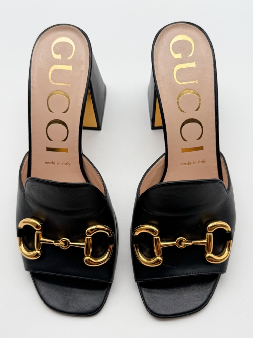 Gucci Baby Horsebit Block Heel
Slide Mules Leather Black EU 38.5 US 8.5 - Picture 5 of 11